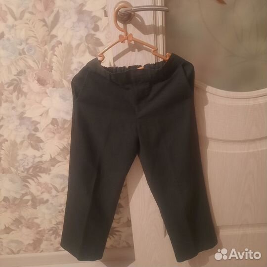 Брюки школьные синие/серые