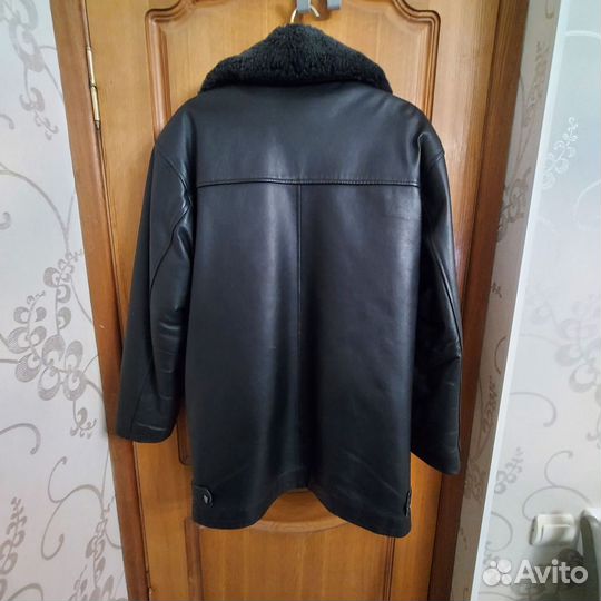 Куртка кожаная мужская зимняя, 50-52 р-р