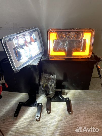 Led универсальный фары 126w с дхо+поворотныйки