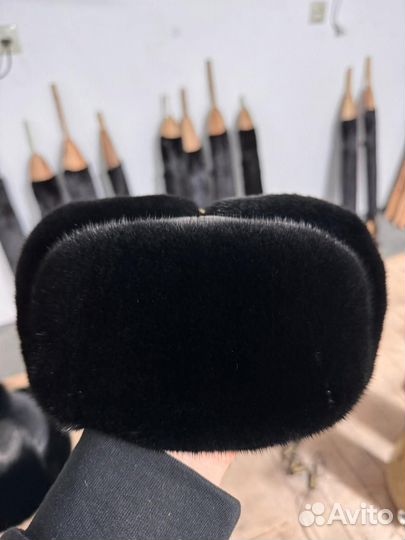 Шапка ушанка норковая