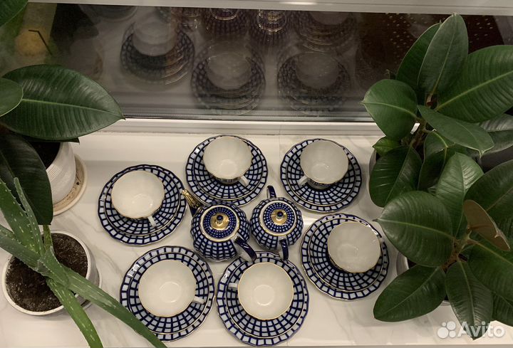 Чайный сервиз Кобальтовая клетка ифз