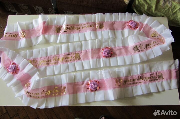 Свадебные кольца и лента на машину, веночек