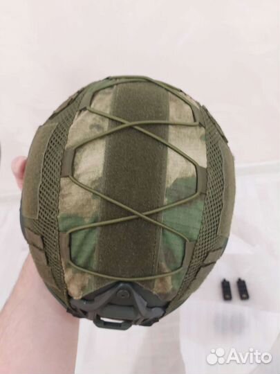 Зеленый баллистический шлем + team wendy+чехол мох