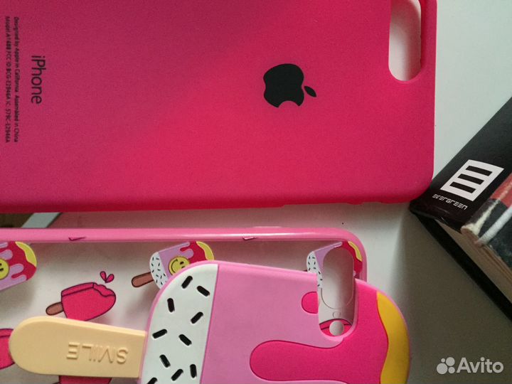 Розовые чехлы для айфон 8 iPhone / smile
