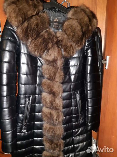 Новый пуховик из экокожи