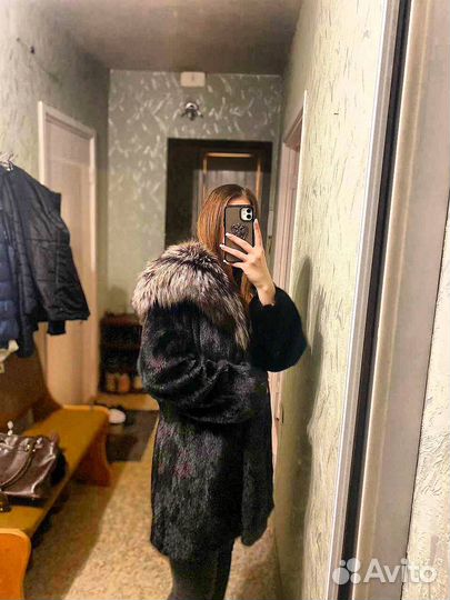 Шуба норковая с капюшоном 44-46
