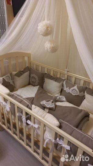 Бортики подушки в кроватку