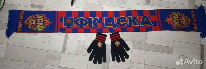 Шарф+перчатки цска