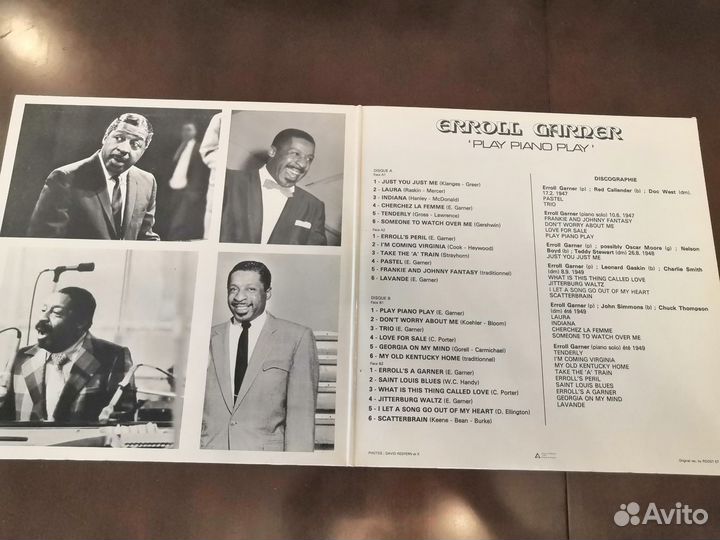 Виниловые пластинки Erroll Garner «Play piano