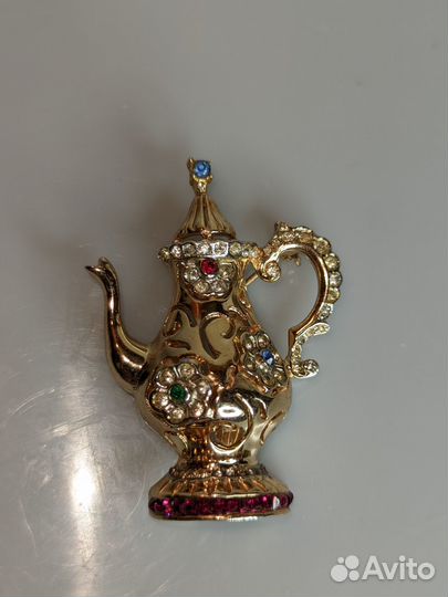 Винтажная брошь США Кофейник Coro