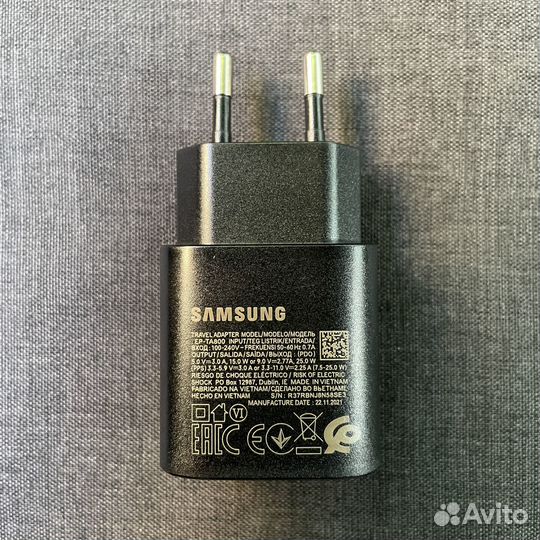 Оригинальные зарядные Samsung EP-TA800 25W чёрные