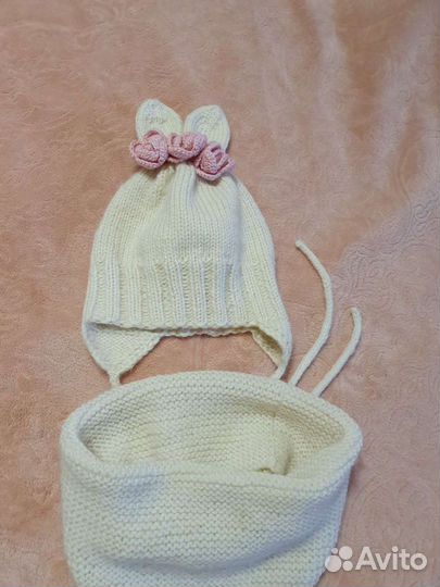 Комплект шапка и снуд для девочки 2-3 года