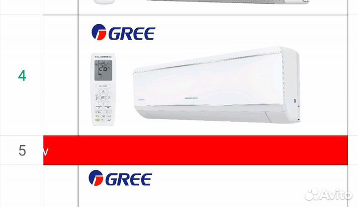 Сплит-система завод Midea Aux Gree для обогрева