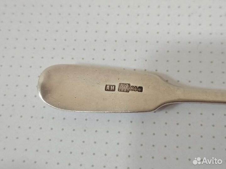 Серебряная чайная ложка. 84 проба