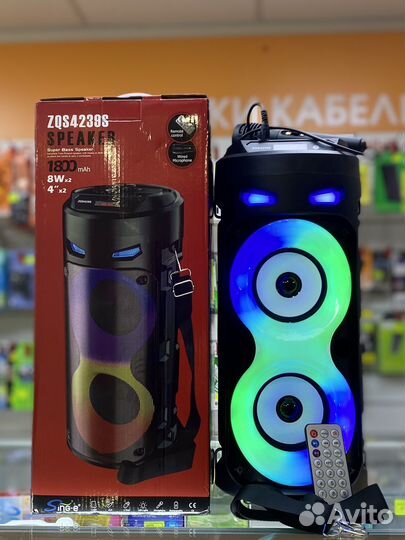 Блютуз колонка с радио и караоке новая