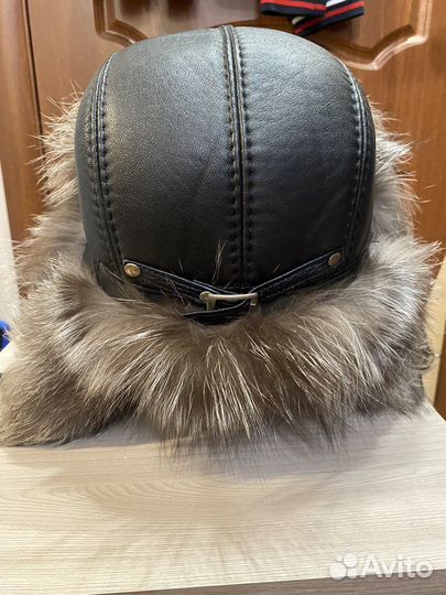 Шапка ушанка мужская из чернобурки