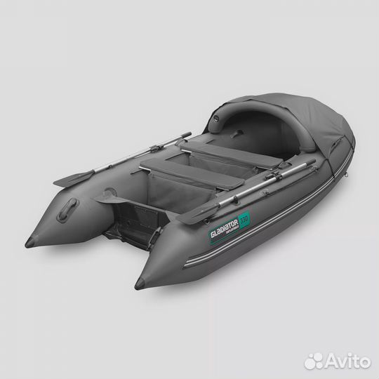 Лодка Gladiator E330PRO Темно-серая