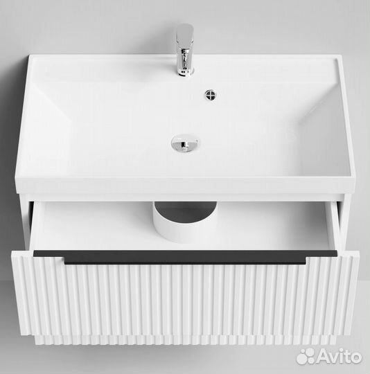 Тумба с раковиной Дольчи 80см Подвесной, белый гля