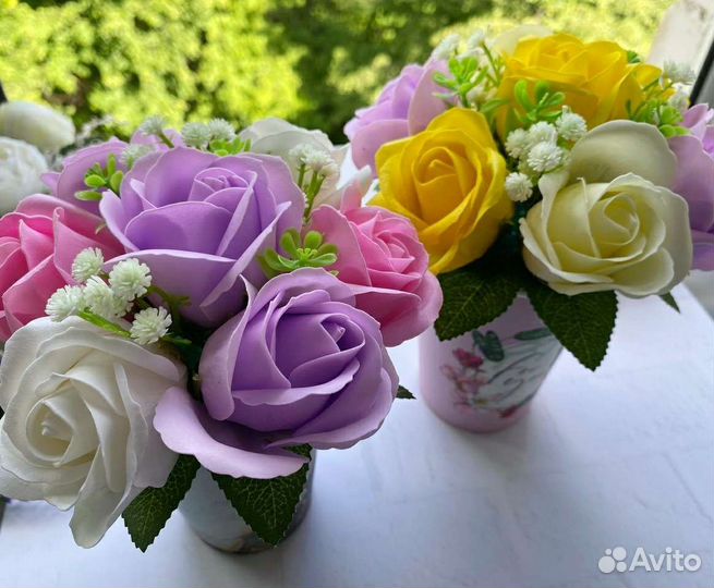 Букет из мыльных роз