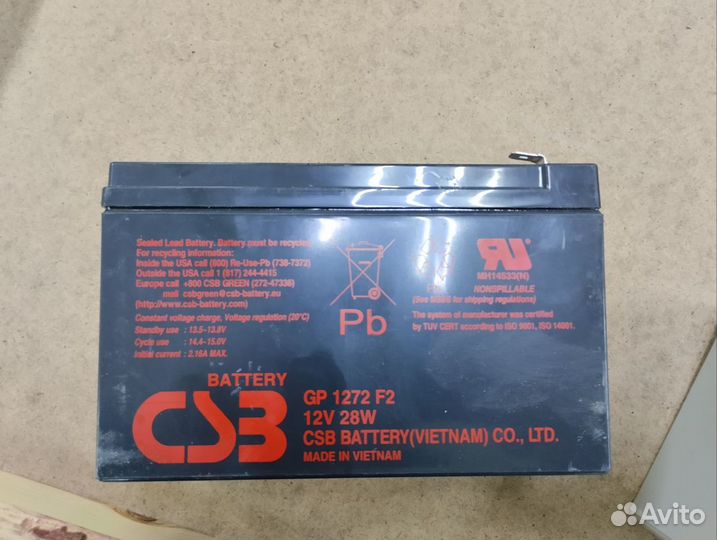 Аккумуляторная батарея CSB GP 1272 F2, 12В