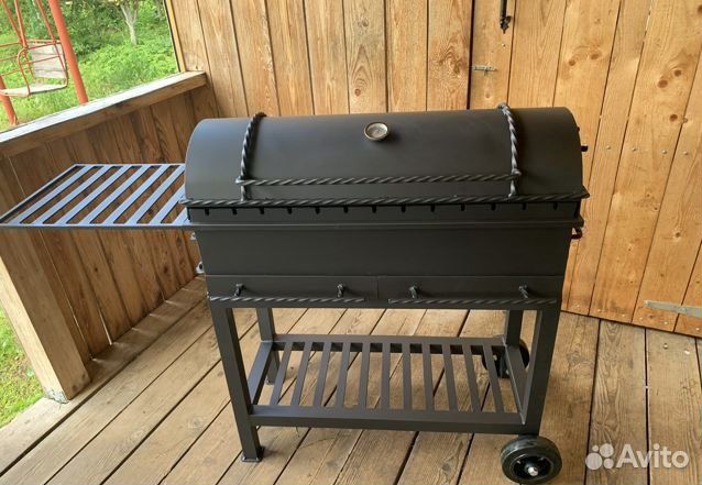 Мангал-гриль с зольниками на колесах 5 мм