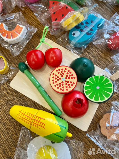 Деревянные овощи и фрукты (37 предметов)