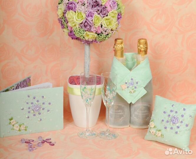 Свадебные аксессуары набор, мятный