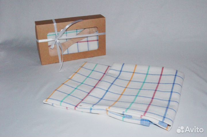 Подарочный набор кухонных полотенец лен/хлопок