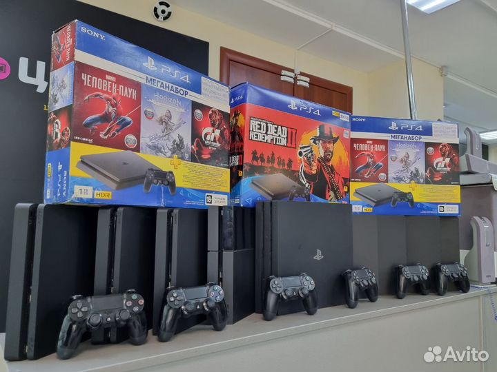 Игровая приставка PS4 Slim 1TB + 10 топовых игр