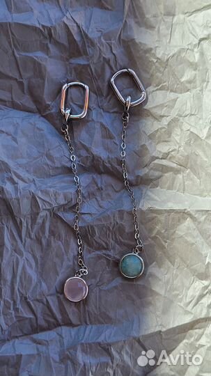 Серьги с натуральными камнями