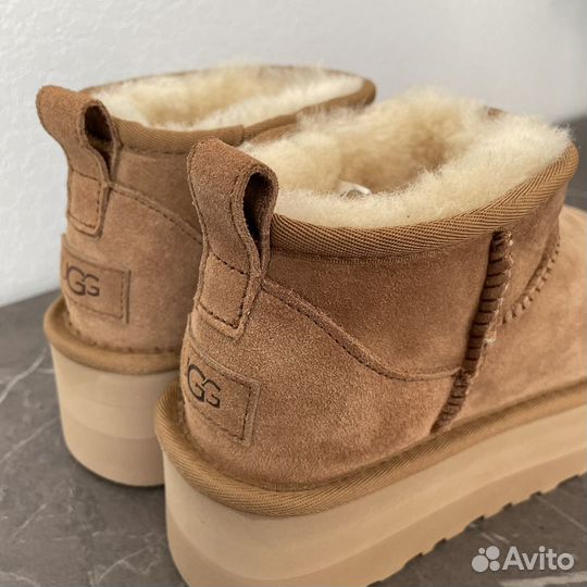 Угги Ugg classic ultra mini platform chestnut