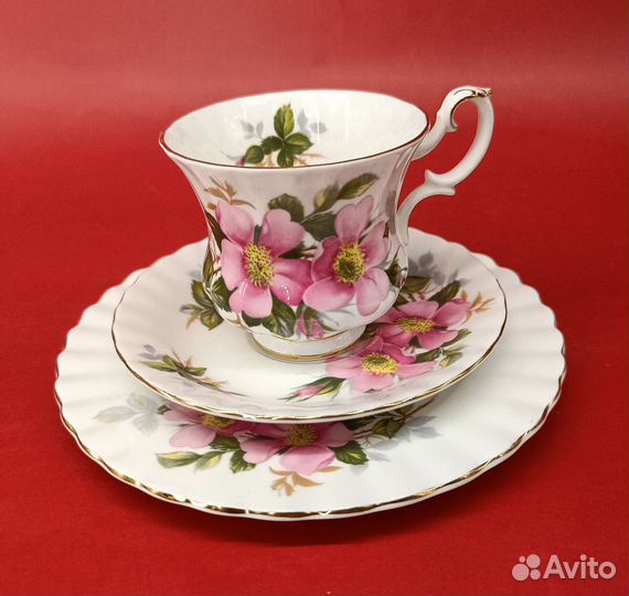Чайное трио Роза Прерий от Royal Albert. Англия