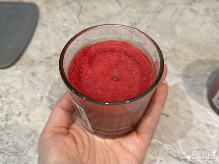 Свечи IKEA в стакане ягоды 25ч