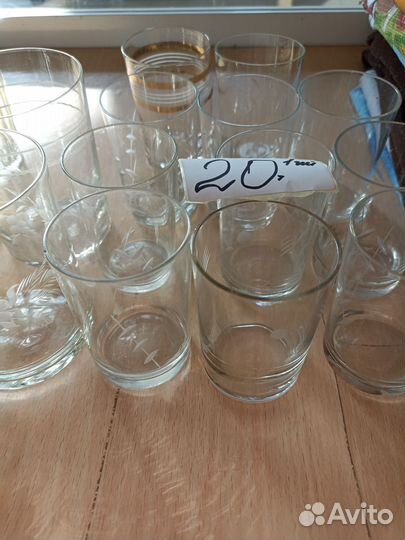 Стаканы и рюмки СССР из тонкого стекла