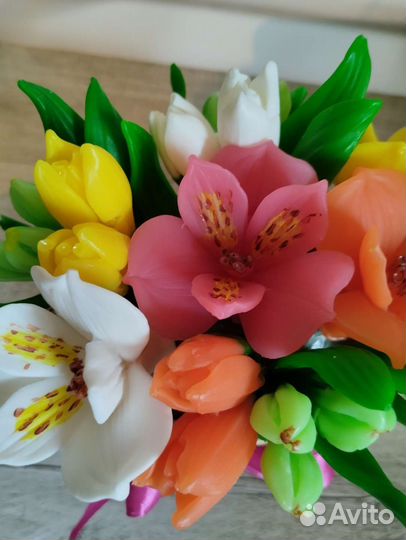 Букет альстромерий из мыла 
