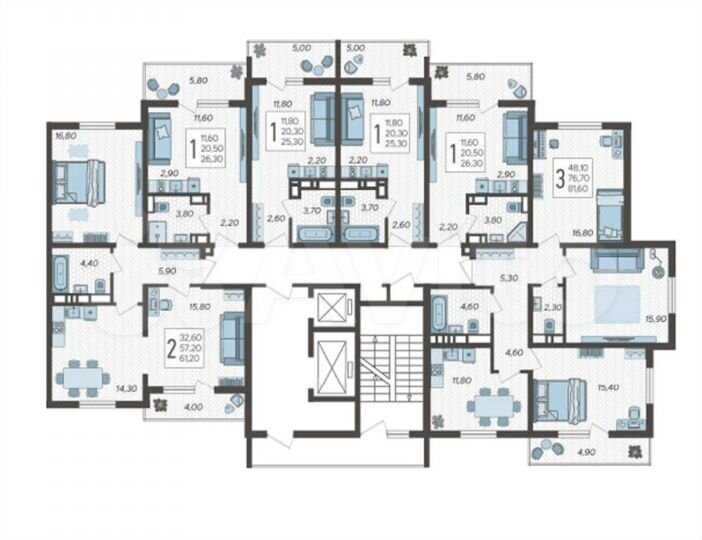 3-к. квартира, 80 м², 6/10 эт.