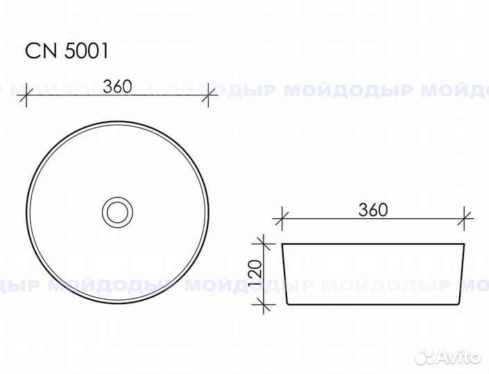 Раковина Ceramica Nova CN5001 накладная круглая