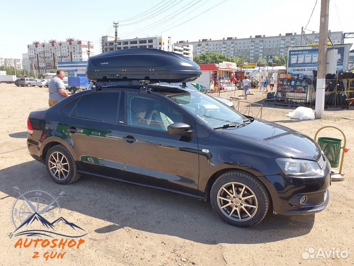 Автобокс, бокс багажник «чёрный» VW Polo