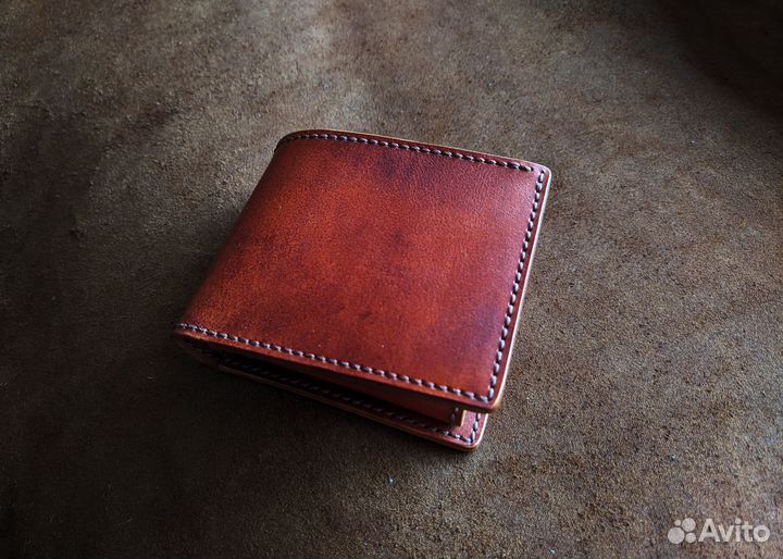 Мужской бифолд натуральная кожа ручная работа