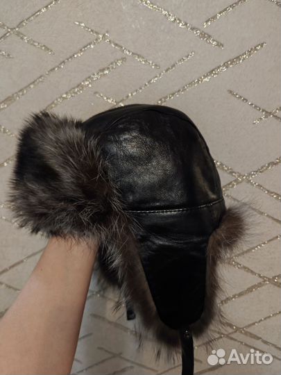 Шапка ушанка мужская норка 57 размер