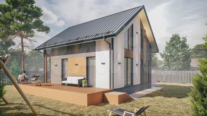 Дом 129 м² на участке 8 сот.