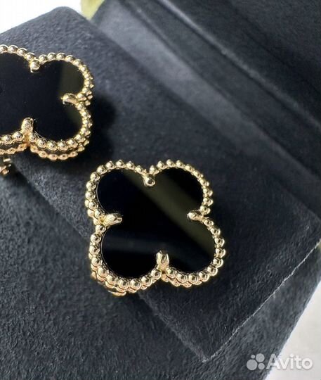 Серьги Van Cleef оникс