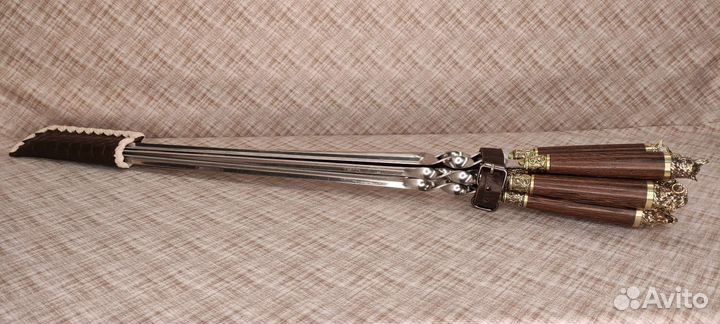 Шампуры в чехле, деревянные ручки 