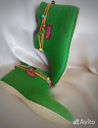 Валяные домашние ботильоны из натуральной шерсти