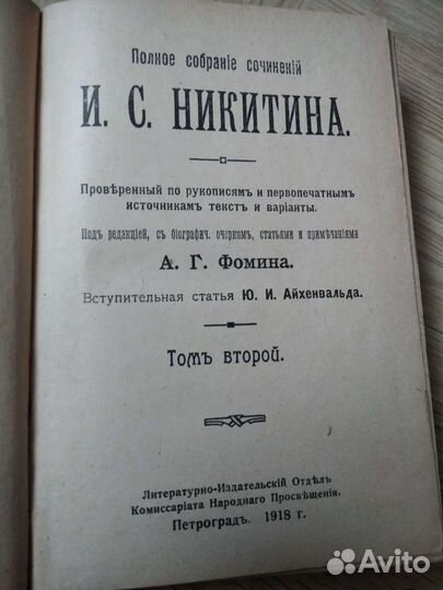 И. С. Никитин 1918г