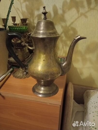 Старый заварочный чайник латунь