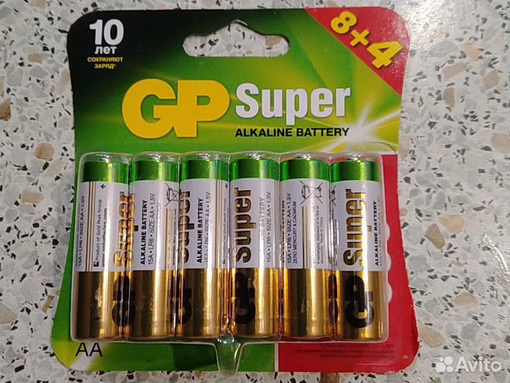 Алкалиновые батарейки GP Super alkaline AA LR6 1,5