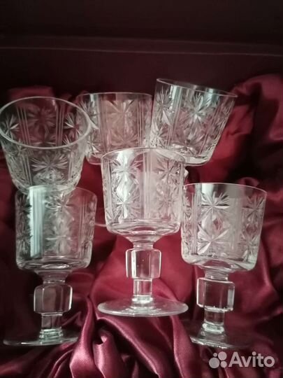 Хрустальные рюмки, 50 мл СССР р. 6 штук