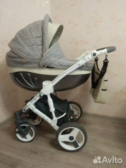 Коляска 2 в 1 экокожа+Текстиль