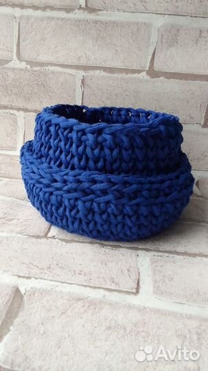 Набор вязаных корзин